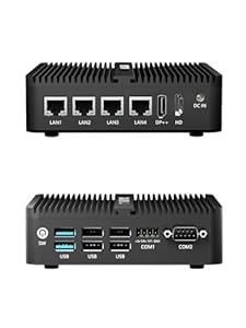 HYSTOU Firewall Mini PC N100 8GB DDR4 128GB SSD Mini PC Lüfterlos, Micro Firewall Appliance, AES-NI, OPNsense
