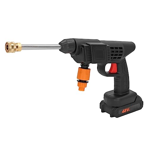 Lavadora a Presión Inalámbrica para Automóvil, Limpiador de Alta Presión Portátil de 90 Bar 3‑5 M, Pistola de Lavado a Presión Eléctrica de Mano de 400 W Alimentada por Batería (Enchufe de la UE)