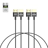 RUIPRO 8K Short HDMI Cable, Certified Ultra Thin HDMI 2.1 Cable 1.5FT 2 Pack, Ultra High Speed 48Gbps, Support 8K@60Hz 4K@120Hz, Dynamic HDR, eARC, Compatible with PS5/Xbox/Blu-ray/Projector