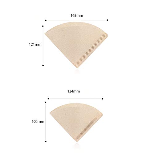 Nishore 100 unidades/conjunto Gotejamento em forma de V Papel de filtro de café em pó de madeira org