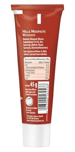 Bamboo Garden - Miso Paste hell | Zum Zubereiten von Miso Suppe | Milder Geschmack | Vegan | 45 g in der Tube