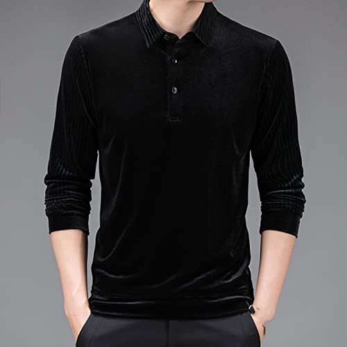 Chemise en velours homme haut de gamme à manches longues imprimée à rayures