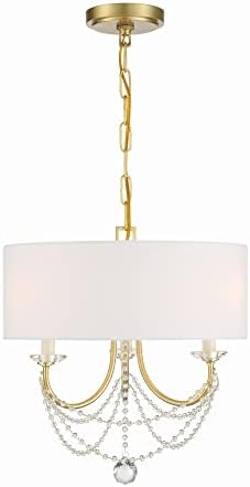 Crystorama Delilah 3 Light Aged Brass Mini Chandelier