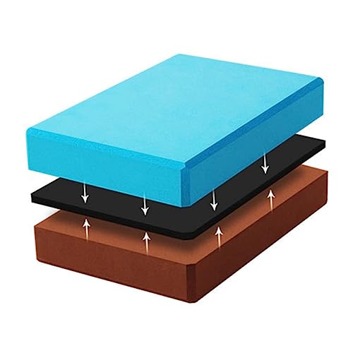 Balacoo 2Pcs Double Colored Yoga Blocks High Density Eva Bricks for Enhanced Support Stability and Flexibility and Exercise Blue Dark Brown Green Dark Brown