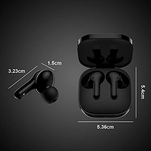 Auriculares Bluetooth, HOMSCAM Auriculares 5.1 Auriculares Inalámbricos con IPX5 Impermeable, Control Táctil Inteligente, Micrófono in Ear, HiFi Mini Estéreo,Carga USB-C para Android iOS Teléfono