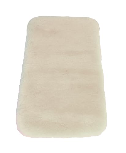 Lammfell Baby Einlage Kinderwagen Buggy Babybett Kinderbett medizinisch 100% Merino Schafslammfell 75 x 35 cm (Weiß)