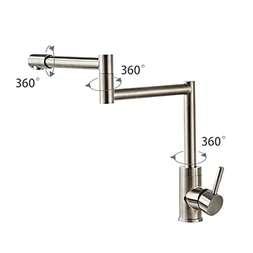 Robinet de remplissage de pot monotrou acier inoxydable brossé froid