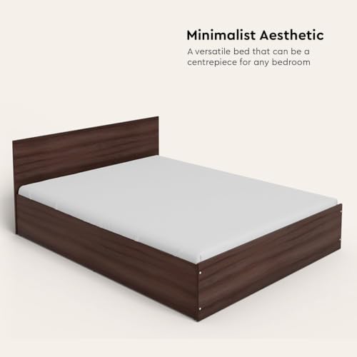 Image of Interio by Godrej EWA Engineered Wood King Bed and 3-Door Wardrobe Set (Finish Color - Brown, Knock Down)