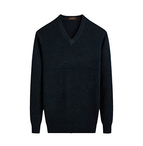Pull en cachemire homme col en V tricot double épaisseur douillet