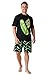 Rick and Morty Schlafanzug Herren Kurz, Pyjama Herren, Pickle Rick, Lustige Geschenke für Männer (Schwarz, M)