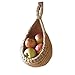 Cestini di frutta per verdure da parete sospesi, cesto da appendere a goccia ecologica in iuta, decorazione per cesto per montaggio a parete in tessuto bohemien per la cucina (A- 4"x5.5"(8.5"))