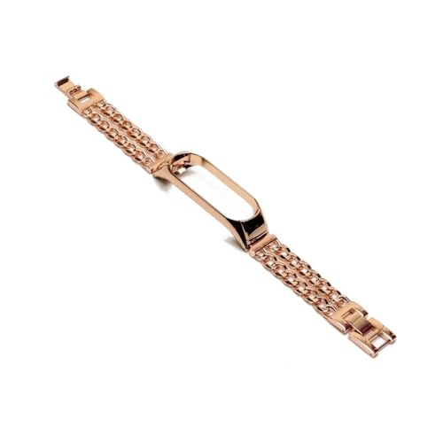[LOKLNEYK] ���^���`�F�[���o���h�ɓK������Xiaomi�n���h�o���h4 5 6 7�������X�g�o���h(Rose Gold,Mi Band 6 5)