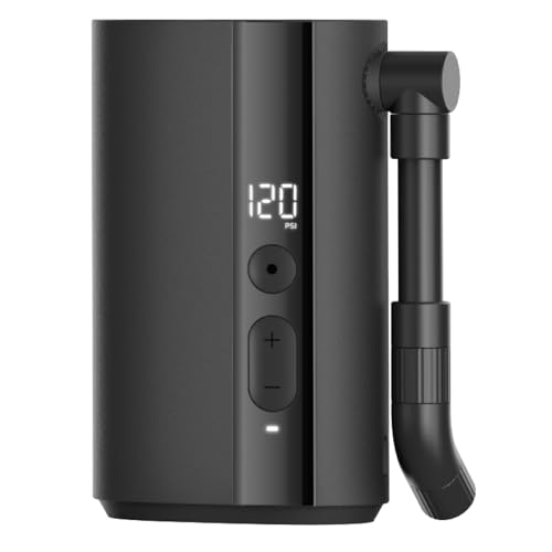 QiCYCLE Mini Bomba de Aire para bicicleta150PSI, inflador rápido de neumáticos portátil, Bomba de Aire eléctrica para Bicicleta 5000mAh, compresor de Aire para Bicicleta, (5.0Ah, 18Wh, Auto-Stop)