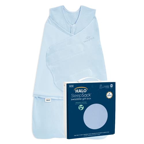 image for HALO Sleepsack Swaddle 100% Organic Cotton Newborn 1-Piece Gift Set wi