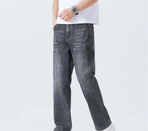 Mens Jeans Summer Thin Straight Soft Breathable Comfortable Denim Pants Loose Fit Business Casual3
