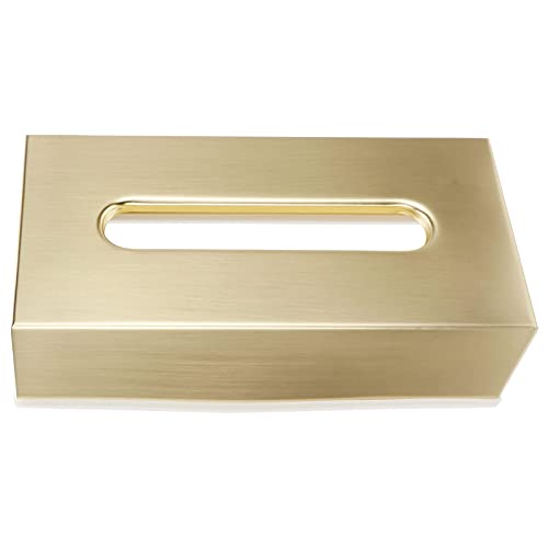 2Pcs Rectangular Tissue Box Cover, Gold Stainless Steel Paper Facial Cover Facial Tissue Box Holder Decorative Tissue Dispenser For Dressers Bathroom Vanity Decor #TOP6