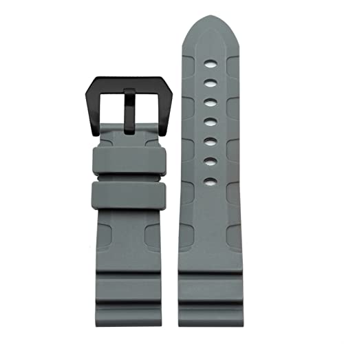 Bracelet montre en silicone 24mm étanche noir pour PAM00682 sport