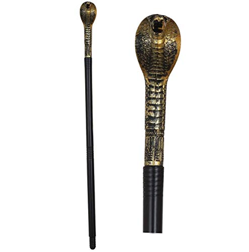 Tigerdoe Egyptian Costume - 3 Pc Set - Pharaoh Hat, Cuffs, Cobra King Cane - Pharaoh Costume