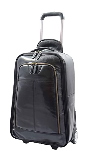 Valise cabine cuir véritable noir Newton : finis les bagages abîmés en voyage