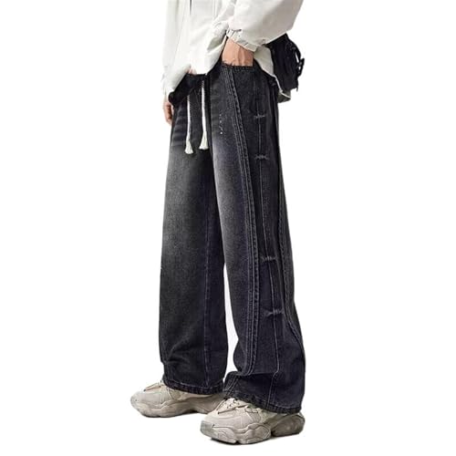 Men's American Straight-Leg Spring and Autumn Retro Loose Wide-Leg Jeans