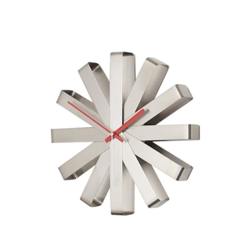Horloge murale soleil rockible argent brossé salon moderne - 2
