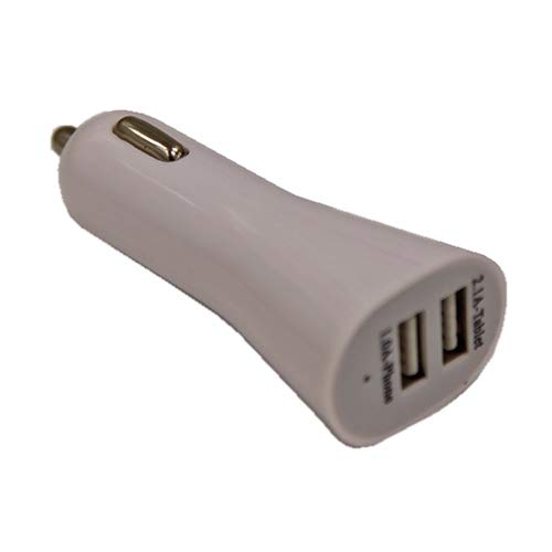 Dual DC Charger- 2.1/1amp - White