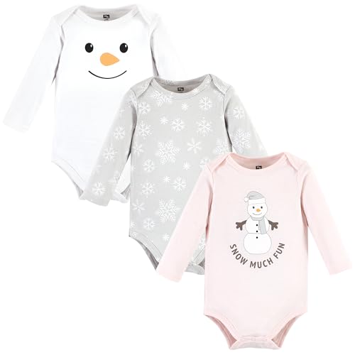 Image of Hudson Baby Baby Girls' Cotton Long-sleeve Bodysuits 3-pack