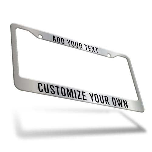 VulgrCo Custom License Plate Frame for Car Truck SUV Vehicle - 12 1/4 x 6 3/8 Inch - Universal Fit Personalized Text Number Customizable UV Print Image Photo Logo Plate Auto Accessory (Black) - Thumbnail 4