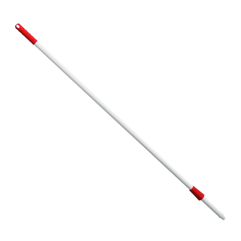 Manico per scopa Haug in fibra di vetro rosso 1450 mm con sistema a incastro, adatto per HACCP e per uso alimentare