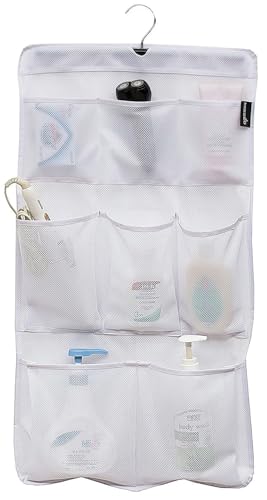 MISSLO 8 Pockets Mesh Shower Organizer Hanging Caddy with Rotating Hanger Quick Dry Bathroom...