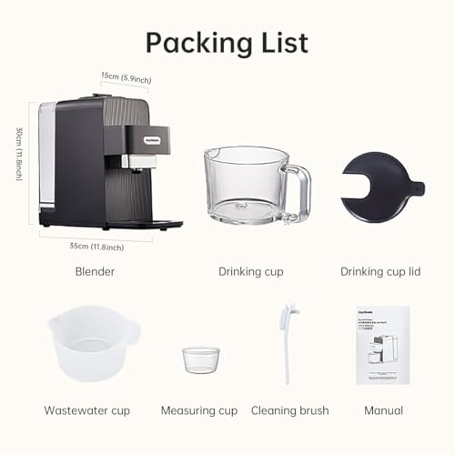 Joydeem Automatic Soymilk Maker Machine, Hot Cooking Blender for Soymilk, Nutmilk, Paste, Baby Food and Juice, 300-600ml Adjustable Capacity, Gray, JD-PB270, 800W - Thumbnail 7