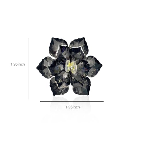 Image of Crystal Flower Brooch Pin for Women Dress Suit Bag Hat Broochs Pins Christmas Brooch Pin Wedding Party Birthday Dance Jewelry Accessories
