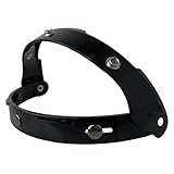 YMTSGEQ Retro 3-Snap Helemt Bubble Visor,Flip Up Down Bubble Shield for Open Face 3/4 Face Helmets (Black Bracket)