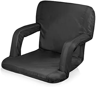 ONIVA - a Picnic Time brand Ventura Reclining Stadium Seat with Back Support - Bleacher Seat - Beach Floor Chair, (Black)