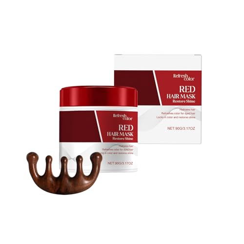 AHTCPO Mascarilla Hidratante para el Cabello con Peine de Masaje para el Cuero Cabelludo - Tratamiento Nutritivo y Suavizante para Cabello Seco y Encrespado & Fragancia Refrescante(1pc)