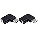 Duttek (2-pack) USB C Adapter, Right & Left Angled 90 Degree USB-C USB 3.1 Type-C Male to Female Extension Adapter for Laptop & Macbook Tablet & Mobile Phone , Surface Pro, Lenovo Yoga PC (M/F)