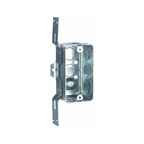 Steel City 58361-V-1/2 Handy/Utility Outlet Box, Drawn Construction, 4-Inch Length by 2-1/8-Inch Width by 1-7/8-Inch Depth, Galvanized, 50-Pack