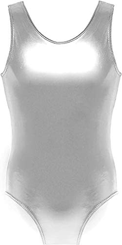 Children Kids School Sport Dance Gymnastics Ballet Sleeveless Leotard Metallic Wet Look Shinny Party Disco or Dance Costume
