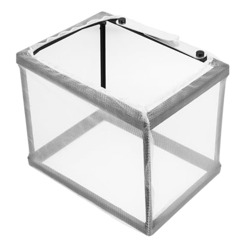 LIOOBO 箱 水槽 ネット 水槽孵化場 水槽アクセサリー 魚飼育ケース 水族館の魚 セパレーター 水族館分離ネット 飼育タンク 仕切り付きベタ水槽 魚 ケース プラスチック Black