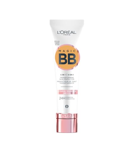 L'Oréal Paris - BB Crème 5-en-1 - Crème Teintée Infusée en Vitamines B5 et E - Résultats dès 2 Semaines - Non Comédogène - Peaux Sensibles et Peaux Grasses - Magic BB Crème - Teinte : 05 Médium Foncé