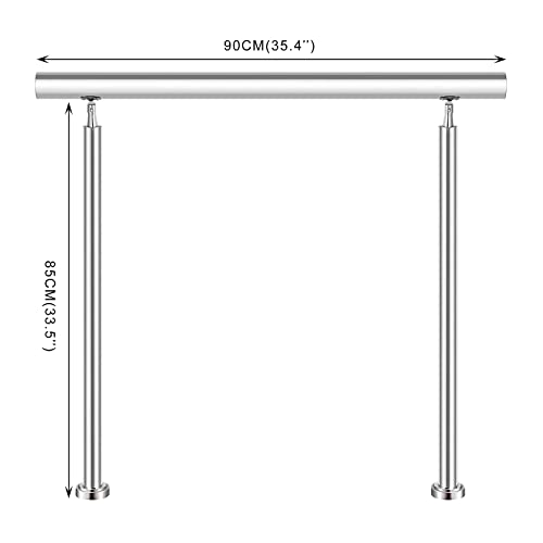 Rambarde d'escalier en acier inoxydable argent pour terrasse et balcon - 8