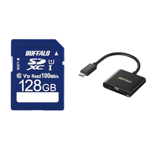 yZbgzobt@[ SDJ[h 128GB 100MB/s UHS-1 Xs[hNX1 VideoSpeedClass10 IPX7 Full HD RSDC-128U11HA/N + USB3.2 Type-C ڑ J[h[_[ y SDX