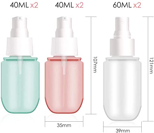 GrWisdAT 6x20 Ml Sprühflaschen Set - Kleine Reise-Parfümflaschen, Nachfüllbar & Auslaufsicher (transparent)
