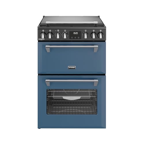 Image of Stoves Richmond Deluxe 60cm Dual Fuel Range Cooker with Gas Hob, Twilight Blue