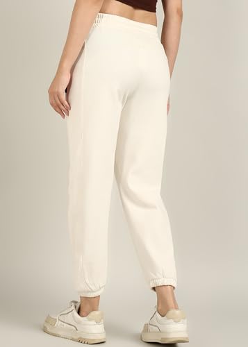Image of Alan Jones Clothing Women's Fleece Solid Joggers Trackpant | Cotton Blend Sweatpants with Drawstring & Side Pockets | Soft Winter Wear Regular Fit