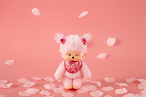 Monchhichi Sakura (Cherry Blossom) Girl Plush Toy - Pink by Sekiguchi - Used condition - Image 3