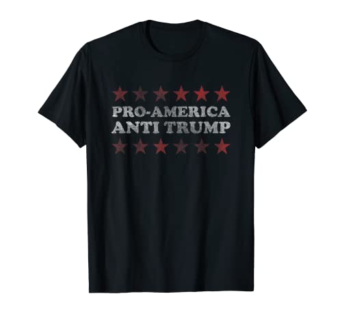 Pro America Anti Trump estilo vintage antigo político t-shirt, Preto