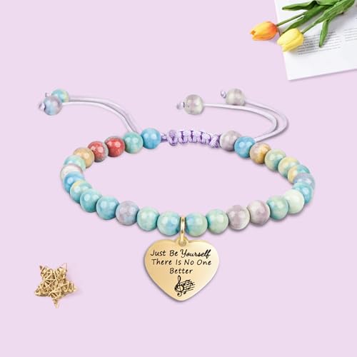Natural Stone Bracelet Gift for Teen Girls with Message Card, Inspirational Jewelry for Girls' Birthday, First Communion, or Graduation – Teen Girl Bracelets Ages 5-16, Meaningful Gifts for Her2