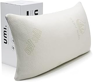 Amazon Brand - Umi Bed Pillows Shredded Memory Foam Pillow for Neck and Shoulder, Orthopedic Pillow with Aloe Vera Cover for Side Back Stomach Sleepers, 70x35cm