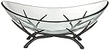 Kensington Hill St. Tropez Black Metal and Clear Glass Oval Decorative Bowl